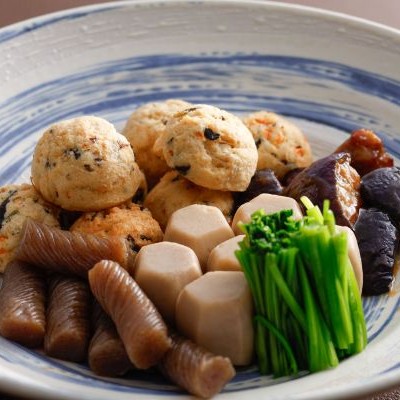 煮物盛り合わせ（がんもどき・里芋・こんにゃく・茄子・青味）