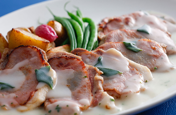 結旨豚のサルティンボッカ