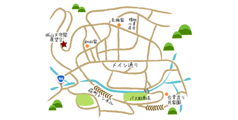 行き方：高山グリーンホテルコンシェルジュのベスト逆さ合掌ポイント「明善寺横小路」