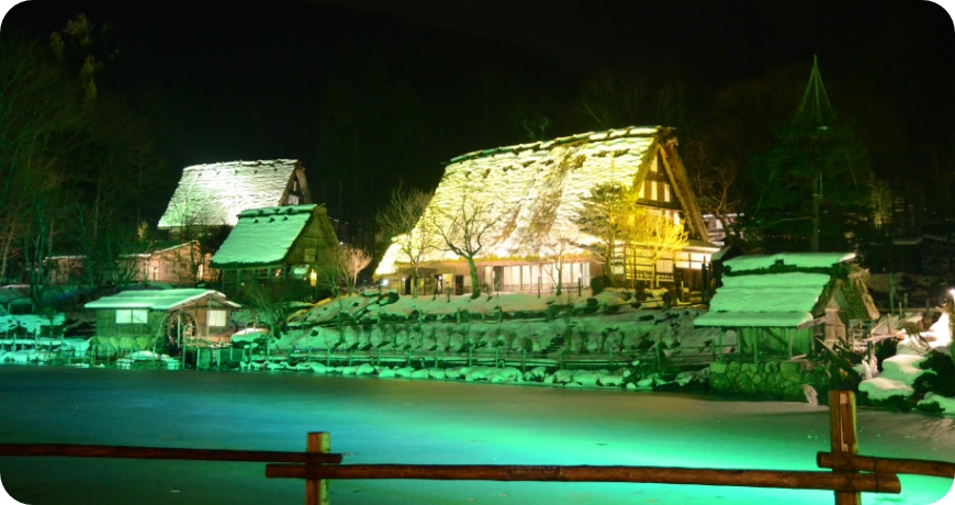 飛騨の里 冬のライトアップ