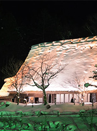 飛騨の里 雪の合掌造りライトアップ